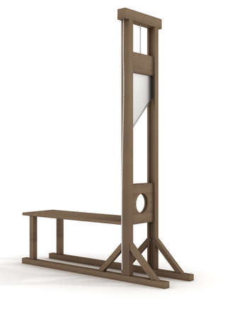 Guillotine on a white background. 3D image.の写真素材