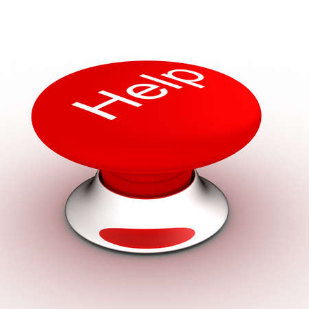 button with an inscription the help on a white background. 3D image.の写真素材