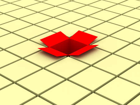 Red open box. 3D imageの写真素材
