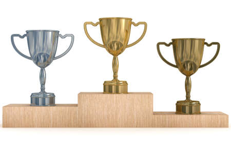 Cups for winners of competitions. 3D  image.の写真素材