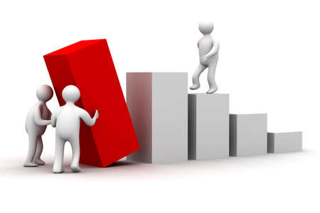 diagram of growth. 3D image. Isolated illustrationの写真素材