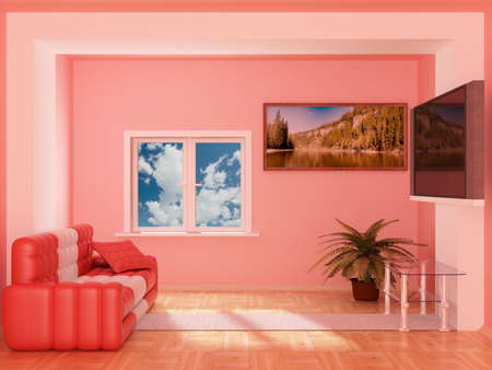 Interior of a living room. 3D image.の写真素材