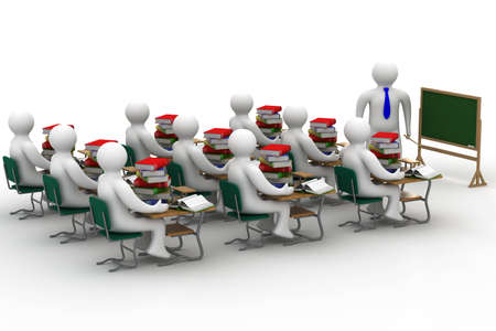 Lesson in a school class. Isolated 3D image.の写真素材
