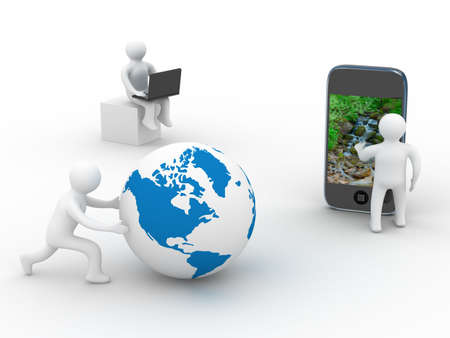 concept of global communication. Isolated 3D imageの写真素材