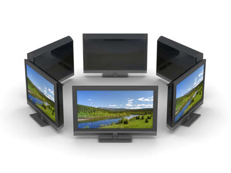 TV on white background. Isolated 3D image