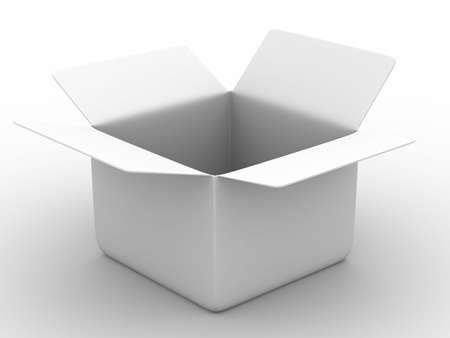 Open box on white background. Isolated 3D image