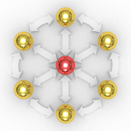 Conceptual image of teamwork. Isolated 3D image.