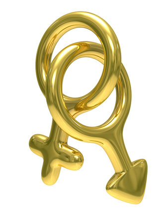 male and female symbol on white background.のeditorial素材