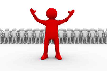 leadership concept on white background. Isolated 3D imageの写真素材