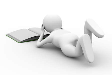 man read book on white background. Isolated 3D image
の写真素材