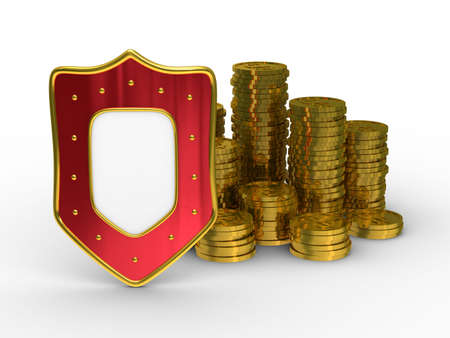 Protection of money. Isolated 3D image on white background