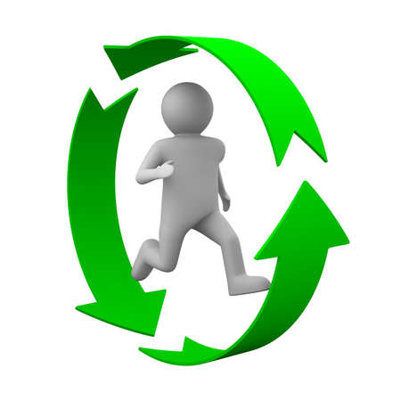 running person on white background. Isolated 3D imageの写真素材