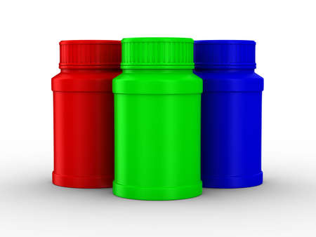 Bottle for tablets. RGB. Isolated 3D imageの写真素材