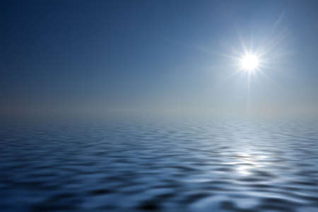 sun over ocean. sea landscapeの写真素材