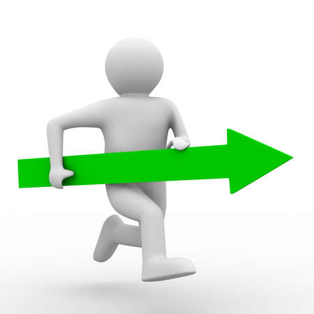 Movement direction to success. Isolated 3D image