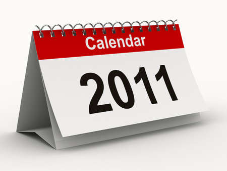 2011 year calendar on white backgroung. Isolated 3D imageの写真素材