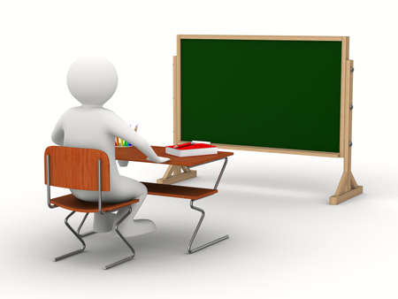 Classroom on white background. Isolated 3D imageの写真素材