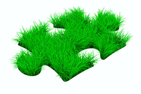 Puzzle on white background. Isolated 3D imageの写真素材