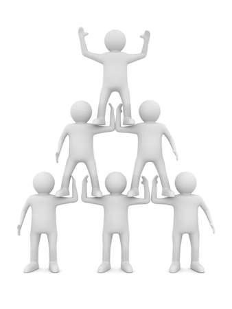 Conceptual image of teamwork. Isolated 3D on whiteの写真素材