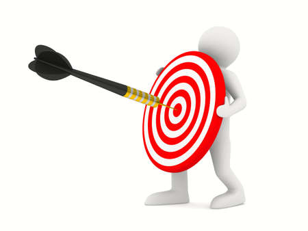 Dart on a white background. Isolated 3D imageの写真素材