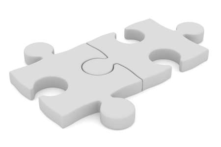 Puzzle on white background  Isolated 3D imageの写真素材