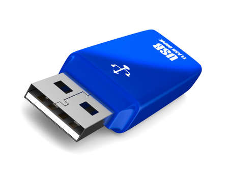 usb flash drive on white background  Isolated 3D image