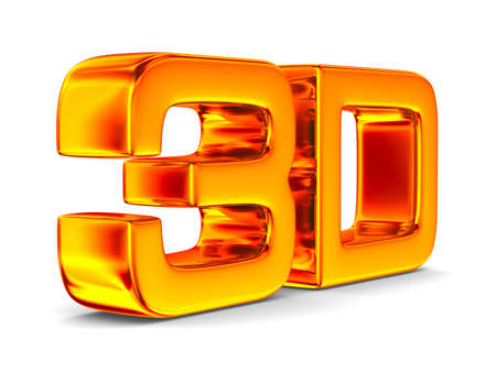 3D symbol on white background. Isolated imageの写真素材