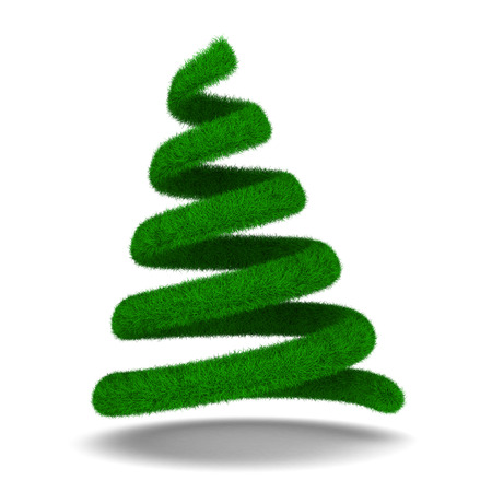 Christmas tree on white. Isolated 3d imageの写真素材