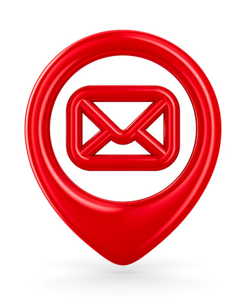 envelope traffic sign on white background. Isolated 3D imageの写真素材