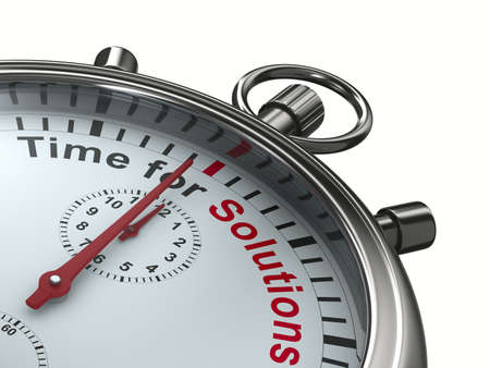 Time for solution. Stopwatch on white background. Isolated 3D imageの写真素材