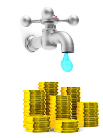 faucet on white background. Isolated 3D imageの写真素材