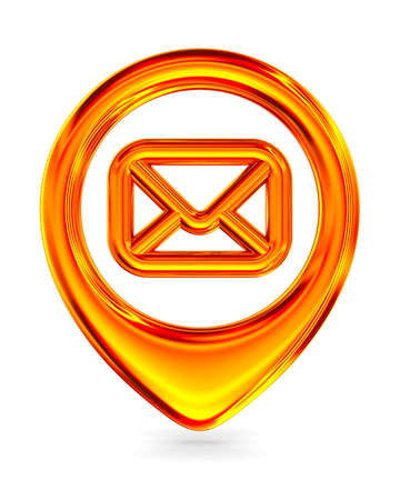 Red marker on white background. Isolated 3D imageの写真素材