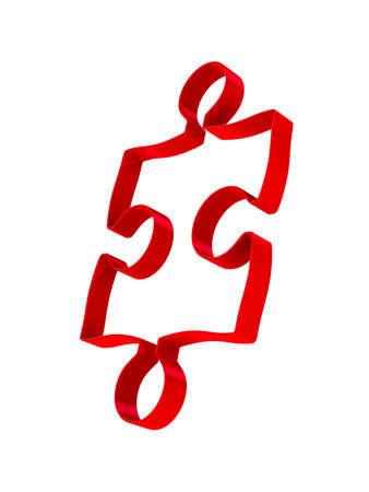 Puzzle on white background. Isolated 3D imageの写真素材