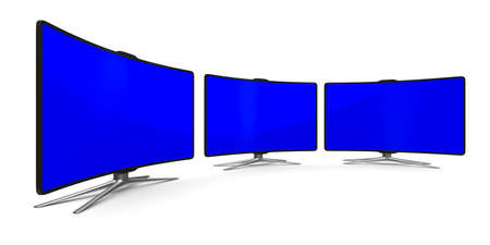 TV on white background. Isolated 3D imageの写真素材