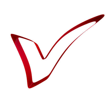 red positive symbol on white background. Isolated 3D imageの写真素材