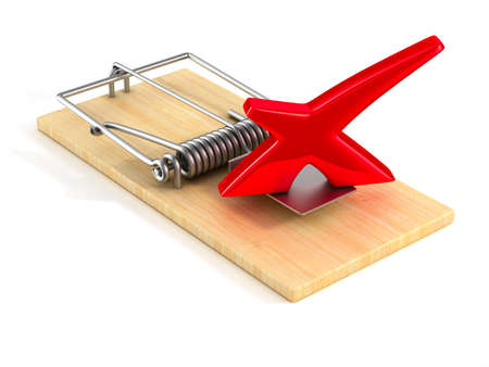 mousetrap on white background. Isolated 3D image