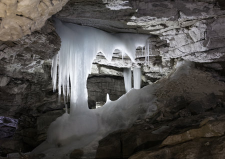 grotto in Kungur ice caveのeditorial素材