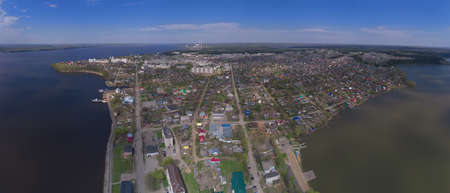 City panorama. Top view. Perm Krai Dobryankaの写真素材