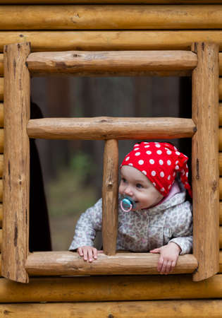 beautiful girl play outdoorの写真素材