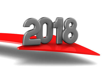 2018 new year. Isolated 3D illustration