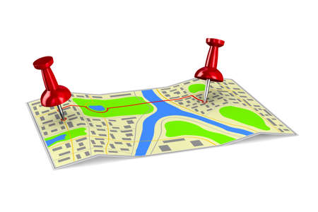 navigation system on white background. Isolated 3d illustration
