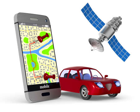 Navigation system. Isolated 3D illustration