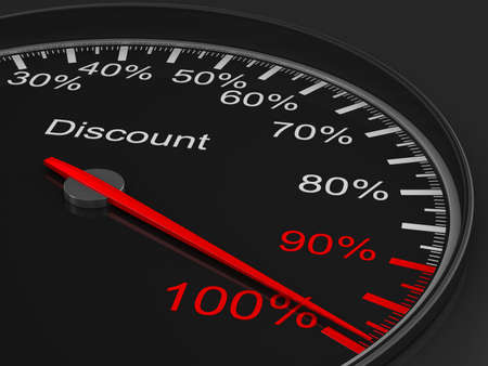 speedometer on black background. 3D illustrationの写真素材