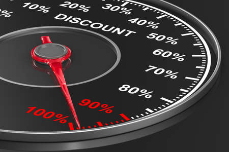 speedometer on black background. 3D illustrationの写真素材