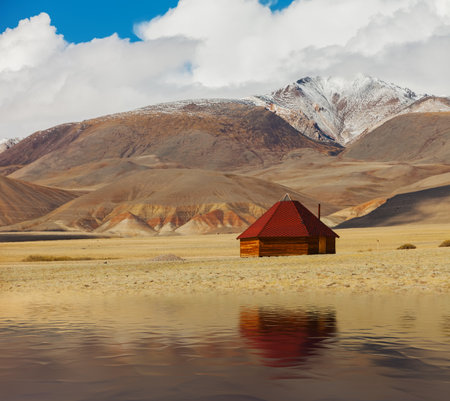 Altai ail in mountains. Russia Siberiaのeditorial素材