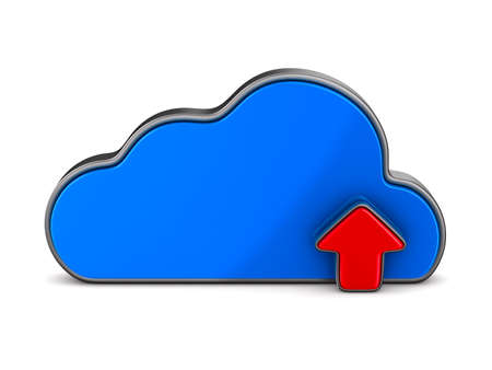 Cloud and arrows on white background. Isolated 3D illustrationの写真素材