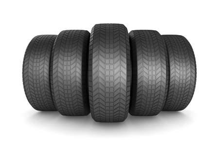 tire on white background. Isolated 3D illustrationの写真素材