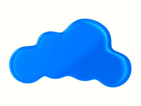 Cloud on white background. Isolated 3D illustrationの写真素材