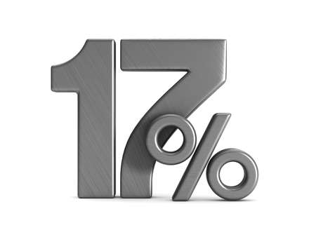 seventeen percent on white background. Isolated 3D illustrationの写真素材