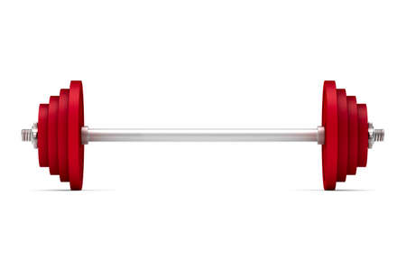 barbell on white background. Isolated 3D illustrationの写真素材